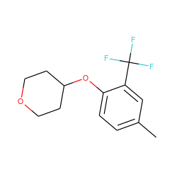 Cc1ccc(OC2CCOCC2)c(C(F)(F)F)c1 ZINC000141778861