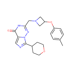 Cc1ccc(OC2CN(Cc3nn4c(C5CCOCC5)ncc4c(=O)[nH]3)C2)cc1 ZINC000205448500