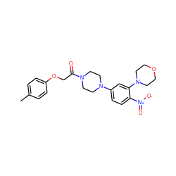 Cc1ccc(OCC(=O)N2CCN(c3ccc([N+](=O)[O-])c(N4CCOCC4)c3)CC2)cc1 ZINC000004125261