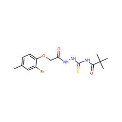 Cc1ccc(OCC(=O)NNC(=S)NC(=O)C(C)(C)C)c(Br)c1 ZINC000002886173