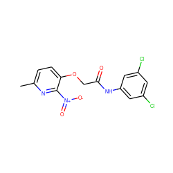 Cc1ccc(OCC(=O)Nc2cc(Cl)cc(Cl)c2)c([N+](=O)[O-])n1 ZINC000009714173