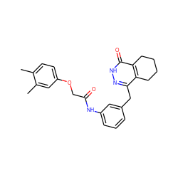 Cc1ccc(OCC(=O)Nc2cccc(Cc3n[nH]c(=O)c4c3CCCC4)c2)cc1C ZINC000167686108