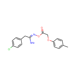 Cc1ccc(OCC(=O)O/N=C(\N)Cc2ccc(Cl)cc2)cc1 ZINC000004170142