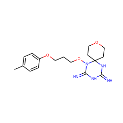 Cc1ccc(OCCCON2C(=N)NC(=N)NC23CCOCC3)cc1 ZINC001772602114