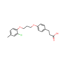 Cc1ccc(OCCCOc2ccc(CCC(=O)O)cc2)c(Cl)c1 ZINC000071295534