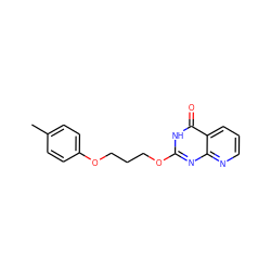 Cc1ccc(OCCCOc2nc3ncccc3c(=O)[nH]2)cc1 ZINC000058583564