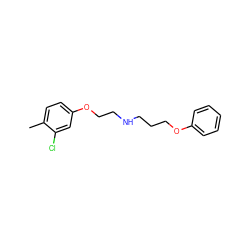 Cc1ccc(OCCNCCCOc2ccccc2)cc1Cl ZINC000001545792