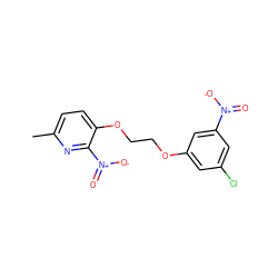 Cc1ccc(OCCOc2cc(Cl)cc([N+](=O)[O-])c2)c([N+](=O)[O-])n1 ZINC000082157719