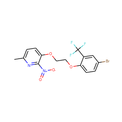 Cc1ccc(OCCOc2ccc(Br)cc2C(F)(F)F)c([N+](=O)[O-])n1 ZINC000082157931