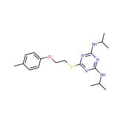 Cc1ccc(OCCSc2nc(NC(C)C)nc(NC(C)C)n2)cc1 ZINC000002183427