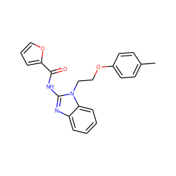 Cc1ccc(OCCn2c(NC(=O)c3ccco3)nc3ccccc32)cc1 ZINC000000924113