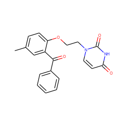 Cc1ccc(OCCn2ccc(=O)[nH]c2=O)c(C(=O)c2ccccc2)c1 ZINC000072127557