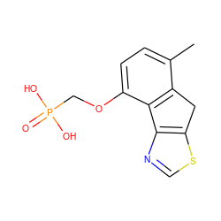 Cc1ccc(OCP(=O)(O)O)c2c1Cc1scnc1-2 ZINC000045358902