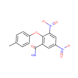 Cc1ccc(Oc2c(C(N)=O)cc([N+](=O)[O-])cc2[N+](=O)[O-])cc1 ZINC000002072460