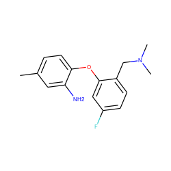 Cc1ccc(Oc2cc(F)ccc2CN(C)C)c(N)c1 ZINC000045351318