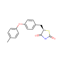 Cc1ccc(Oc2ccc(C[C@H]3SC(=O)NC3=O)cc2)cc1 ZINC000045392760