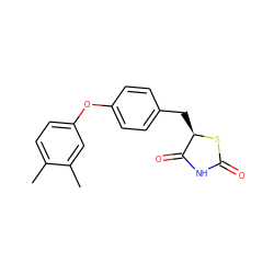 Cc1ccc(Oc2ccc(C[C@H]3SC(=O)NC3=O)cc2)cc1C ZINC000045366225