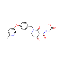 Cc1ccc(Oc2ccc(CN3CCC(=O)C(C(=O)NCC(=O)O)C3=O)cc2)cn1 ZINC000208168731