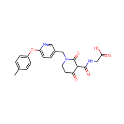 Cc1ccc(Oc2ccc(CN3CCC(=O)C(C(=O)NCC(=O)O)C3=O)cn2)cc1 ZINC000208144177