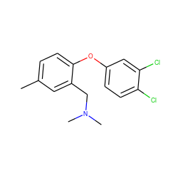 Cc1ccc(Oc2ccc(Cl)c(Cl)c2)c(CN(C)C)c1 ZINC000034052327