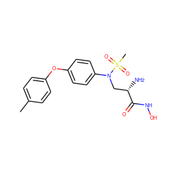 Cc1ccc(Oc2ccc(N(C[C@H](N)C(=O)NO)S(C)(=O)=O)cc2)cc1 ZINC000096319039