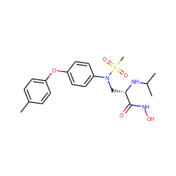 Cc1ccc(Oc2ccc(N(C[C@H](NC(C)C)C(=O)NO)S(C)(=O)=O)cc2)cc1 ZINC000029039711