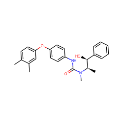 Cc1ccc(Oc2ccc(NC(=O)N(C)[C@H](C)[C@@H](O)c3ccccc3)cc2)cc1C ZINC000013863341