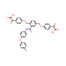 Cc1ccc(Oc2ccc(NC(=O)c3cc(COc4ccc(C(=O)C(=O)O)cc4)ccc3COc3ccc(C(=O)C(=O)O)cc3)cc2)cc1 ZINC000072170194