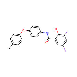 Cc1ccc(Oc2ccc(NC(=O)c3cc(I)cc(I)c3O)cc2)cc1 ZINC000169328430