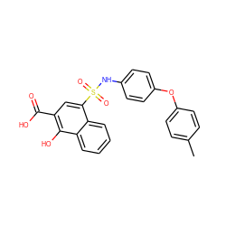 Cc1ccc(Oc2ccc(NS(=O)(=O)c3cc(C(=O)O)c(O)c4ccccc34)cc2)cc1 ZINC000653733727