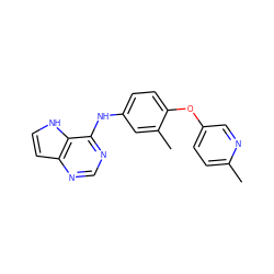 Cc1ccc(Oc2ccc(Nc3ncnc4cc[nH]c34)cc2C)cn1 ZINC000073169027