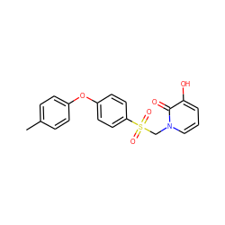 Cc1ccc(Oc2ccc(S(=O)(=O)Cn3cccc(O)c3=O)cc2)cc1 ZINC000029130139