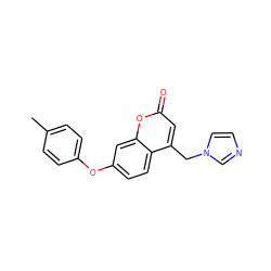 Cc1ccc(Oc2ccc3c(Cn4ccnc4)cc(=O)oc3c2)cc1 ZINC000066111623