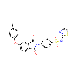 Cc1ccc(Oc2ccc3c(c2)C(=O)N(c2ccc(S(=O)(=O)Nc4nccs4)cc2)C3=O)cc1 ZINC000001099265