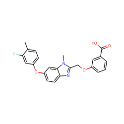 Cc1ccc(Oc2ccc3nc(COc4cccc(C(=O)O)c4)n(C)c3c2)cc1F ZINC000204545139