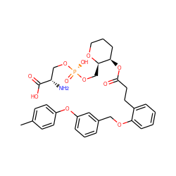 Cc1ccc(Oc2cccc(COc3ccccc3CCC(=O)O[C@@H]3CCCO[C@@H]3CO[P@](=O)(O)OC[C@H](N)C(=O)O)c2)cc1 ZINC000653893463