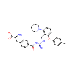 Cc1ccc(Oc2cccc(N3CCCCC3)c2CNC(=N)NC(=O)c2ccc(C[C@H](N)C(=O)O)cc2)cc1 ZINC000653850197