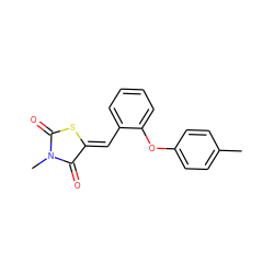 Cc1ccc(Oc2ccccc2/C=C2\SC(=O)N(C)C2=O)cc1 ZINC000012954874