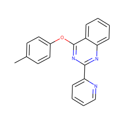 Cc1ccc(Oc2nc(-c3ccccn3)nc3ccccc23)cc1 ZINC000000529897