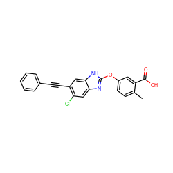 Cc1ccc(Oc2nc3cc(Cl)c(C#Cc4ccccc4)cc3[nH]2)cc1C(=O)O ZINC000200490804