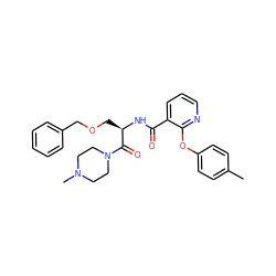 Cc1ccc(Oc2ncccc2C(=O)N[C@H](COCc2ccccc2)C(=O)N2CCN(C)CC2)cc1 ZINC000073141178