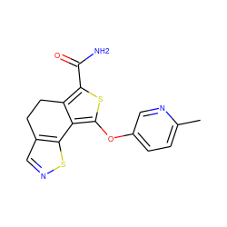 Cc1ccc(Oc2sc(C(N)=O)c3c2-c2sncc2CC3)cn1 ZINC001772603623