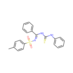 Cc1ccc(S(=O)(=O)/N=C(/NC(=S)Nc2ccccc2)c2ccccc2)cc1 ZINC000013482078