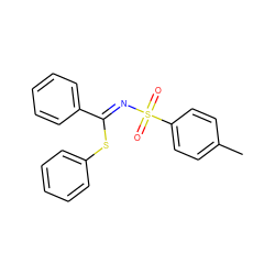 Cc1ccc(S(=O)(=O)/N=C(\Sc2ccccc2)c2ccccc2)cc1 ZINC000015986233