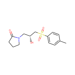 Cc1ccc(S(=O)(=O)C[C@H](O)CN2CCCC2=O)cc1 ZINC000000074866