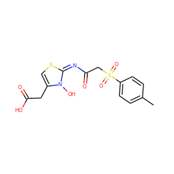 Cc1ccc(S(=O)(=O)CC(=O)/N=c2/scc(CC(=O)O)n2O)cc1 ZINC000040933826