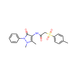 Cc1ccc(S(=O)(=O)CC(=O)Nc2c(C)n(C)n(-c3ccccc3)c2=O)cc1 ZINC000003423806