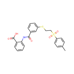 Cc1ccc(S(=O)(=O)CCSc2cccc(C(=O)Nc3ccccc3C(=O)O)c2)cc1 ZINC000000832296