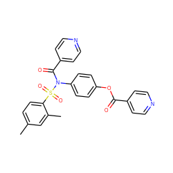 Cc1ccc(S(=O)(=O)N(C(=O)c2ccncc2)c2ccc(OC(=O)c3ccncc3)cc2)c(C)c1 ZINC000000645610