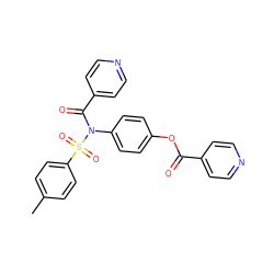 Cc1ccc(S(=O)(=O)N(C(=O)c2ccncc2)c2ccc(OC(=O)c3ccncc3)cc2)cc1 ZINC000008683305